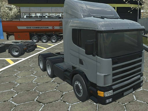 Play 18 wheeler truck driving cargo