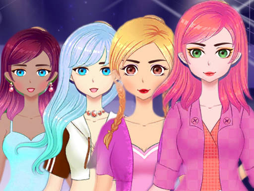 Play anime girls dress up and makeup game