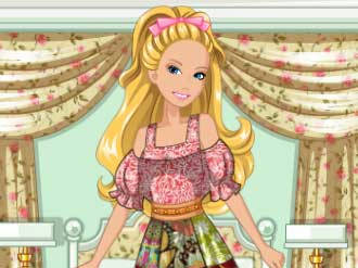 Play Barbie's Patchwork Peasant Dress