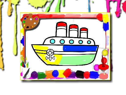 Play Boats Coloring Book