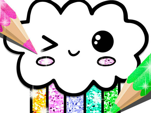 Play Kawaii Coloring Book Glitter