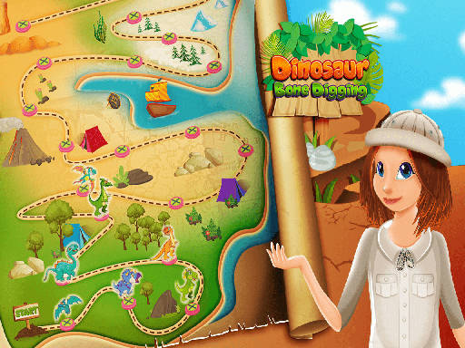 Play Nastya Dinosaur Bone Digging Games