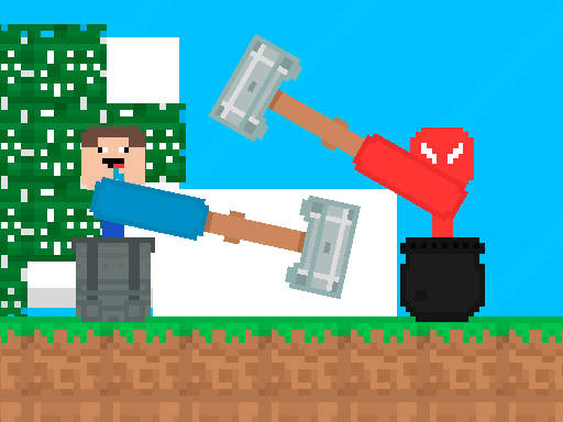 Play Stickman vs Noob Hammer