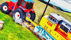 Chained Tractor Towing Train Simulator