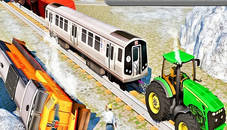 Chained Tractor Towing Train Simulator