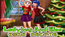 Ladybug And Elsa Xmas Selfie