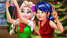 Ladybug And Elsa Xmas Selfie