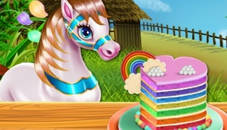 Pony Cooking Rainbow Cake